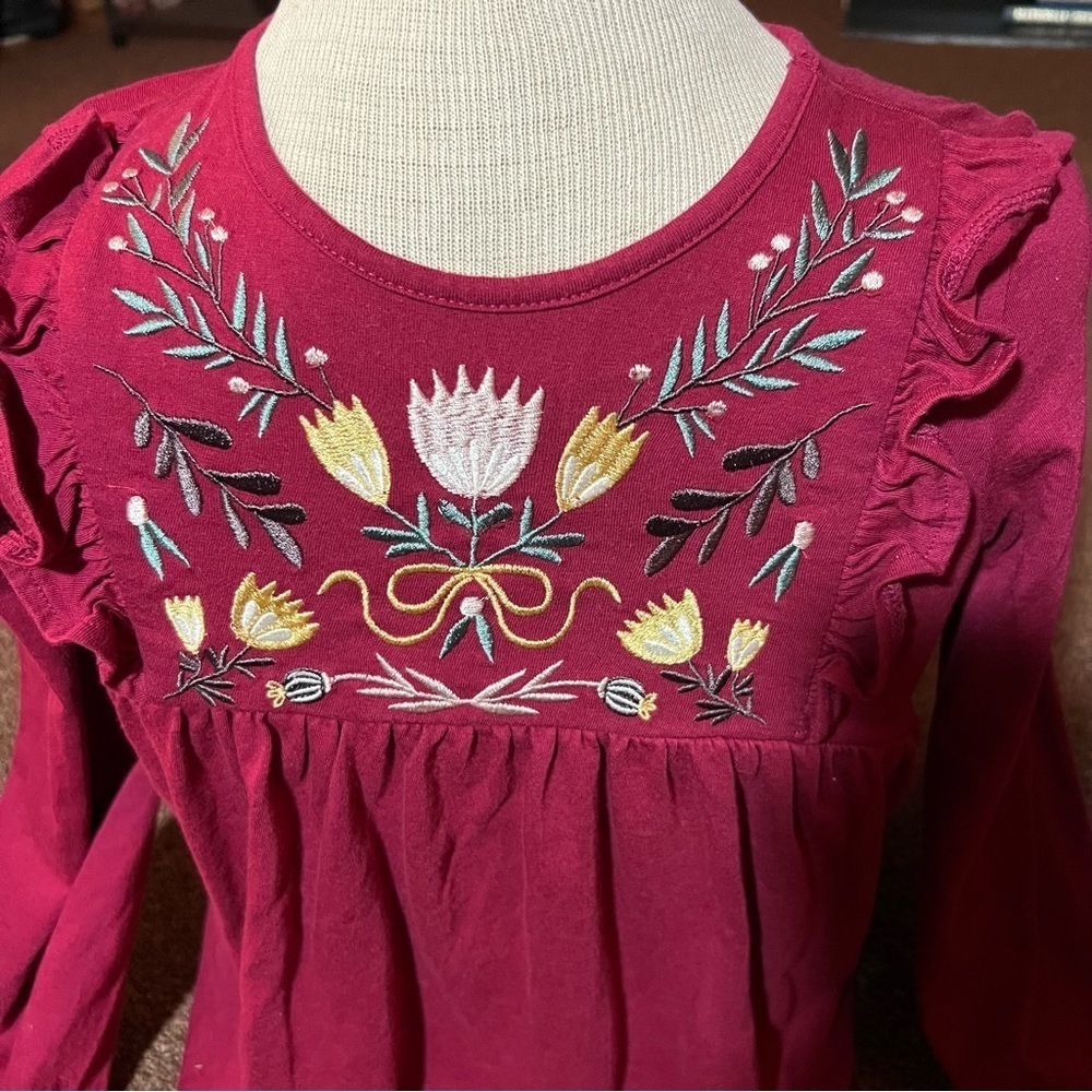 Shabby Chic girl’s embroidered, long sleeved tunic top